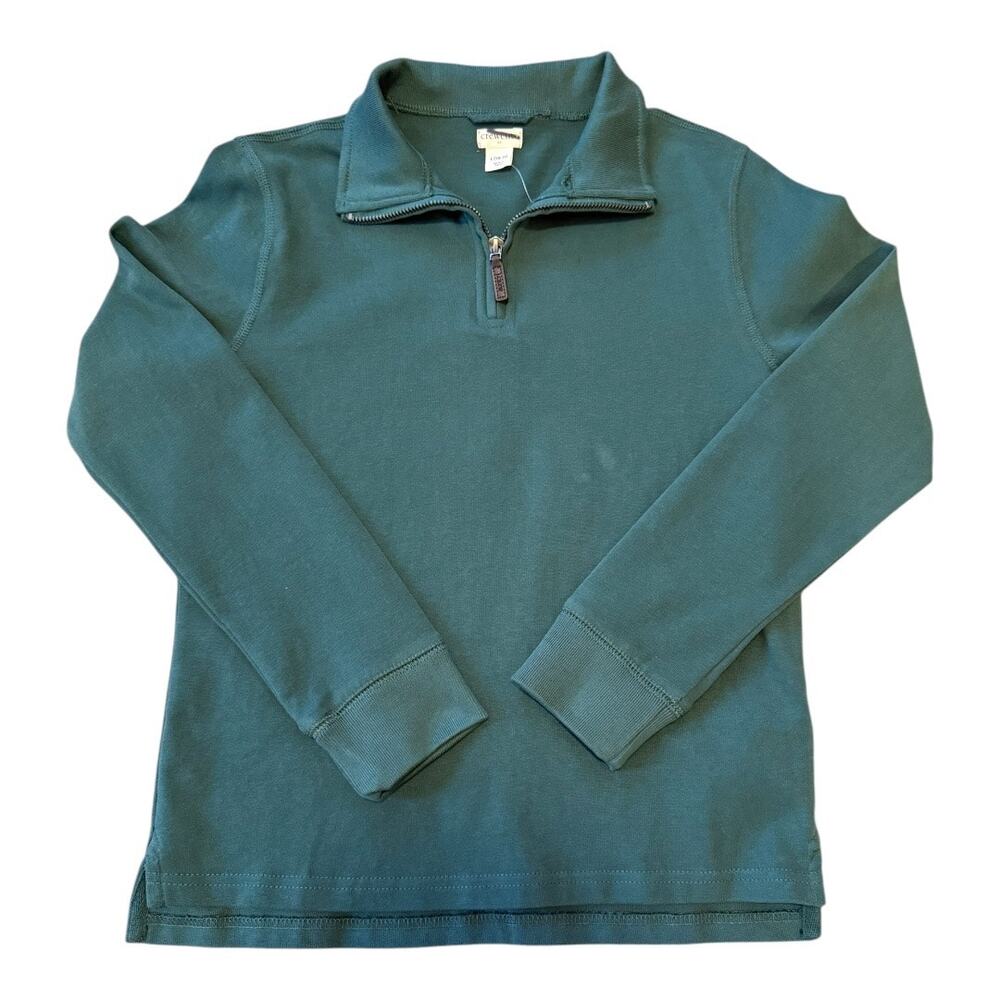 NEW Crewcuts Large Green Boys' sueded half-zip popover sweatshirt NWT